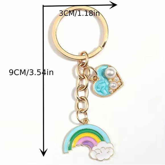 Rainbow & Heart Keychain - Picture 3 of 4